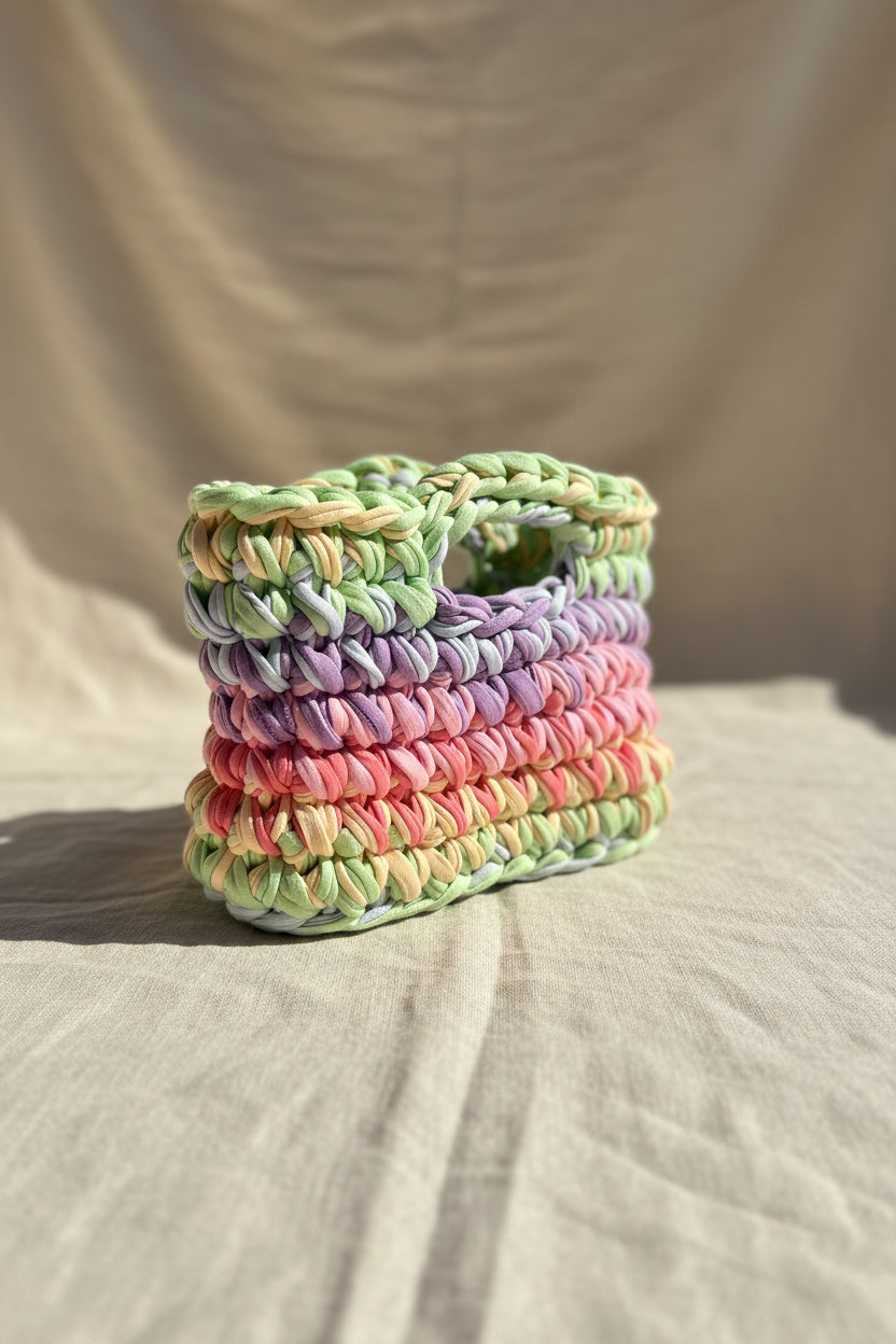Mini Tote-Rainbow Pastel