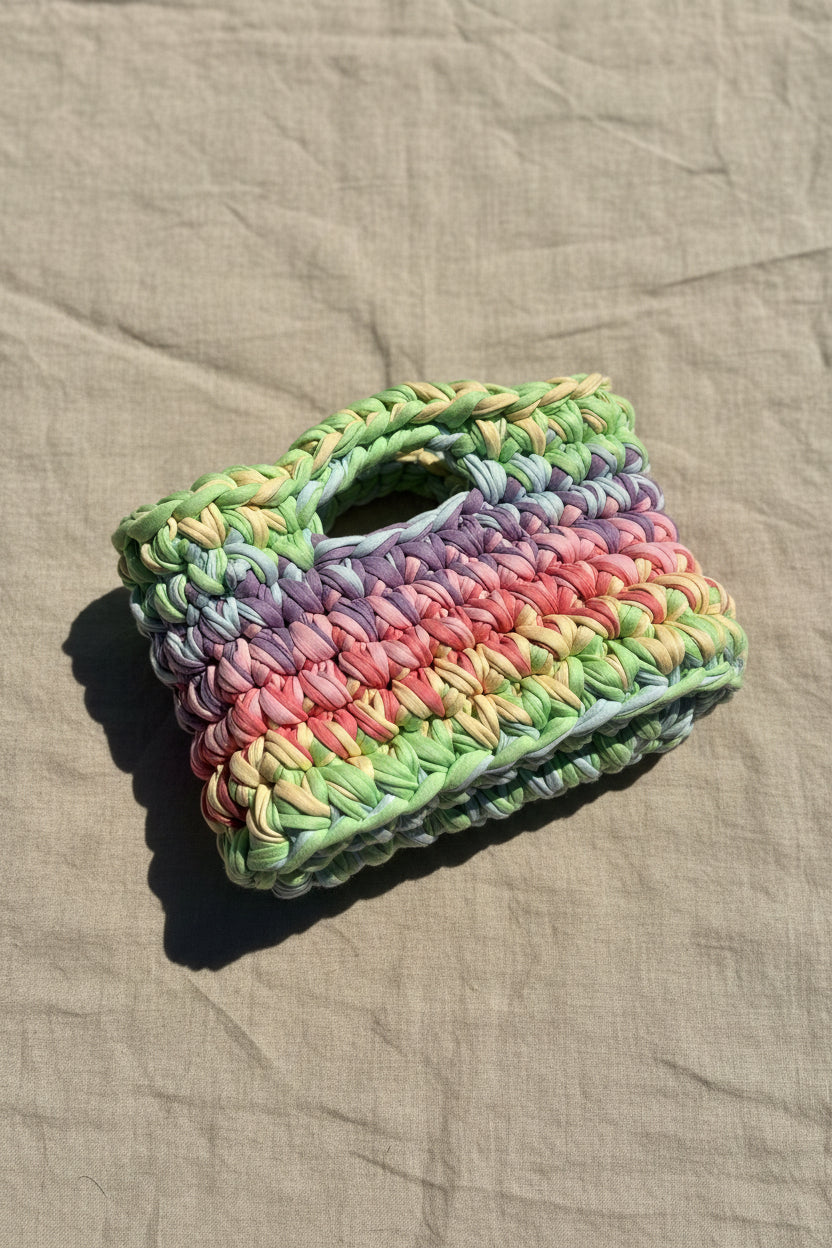 Mini Tote-Rainbow Pastel